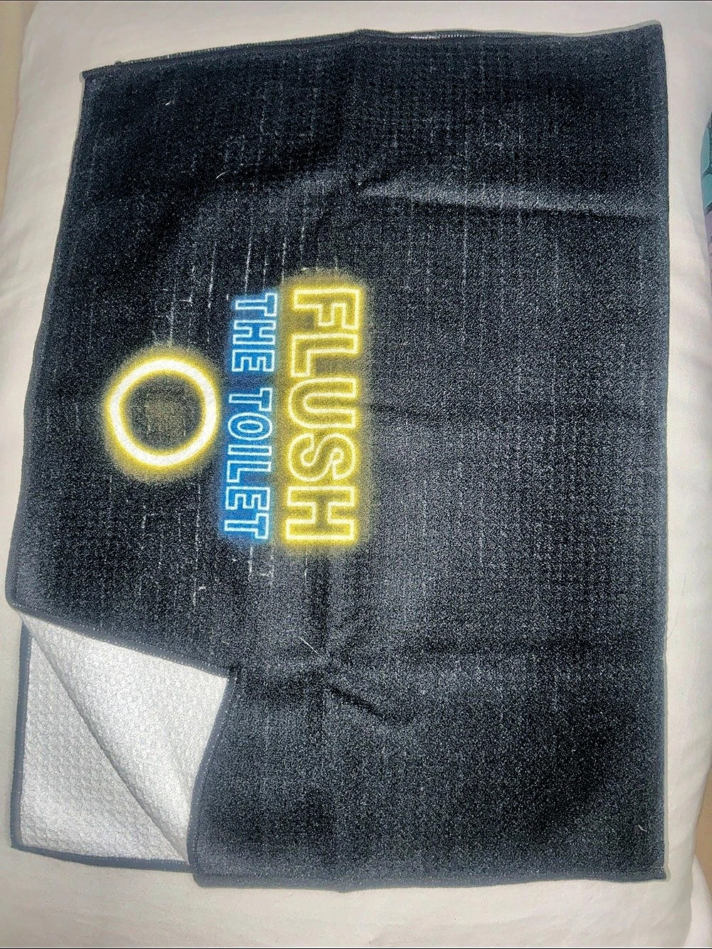 Flush the Toilet Graphic Bath Hand Towel in Black & White New